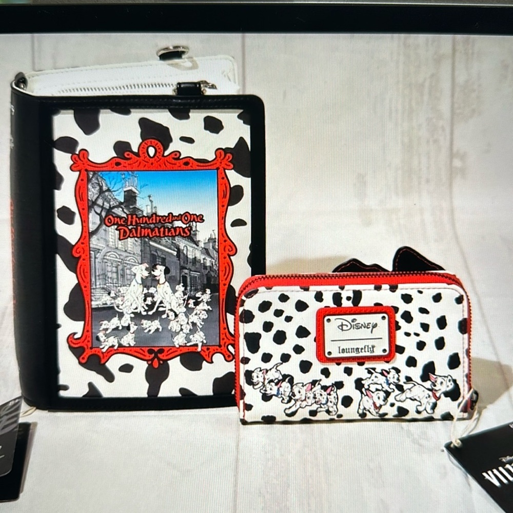 Loungefly Disney 101 Dalmatians Black White Red Crossbody Bag